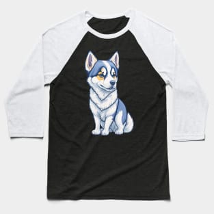 Pastel Siberian Cute Husky Dog Baseball T-Shirt